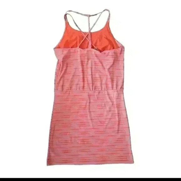 Athleta Womens Orange And White Striped Ariel Venice Strappy Swim Dress LP - Picture 8 of 14